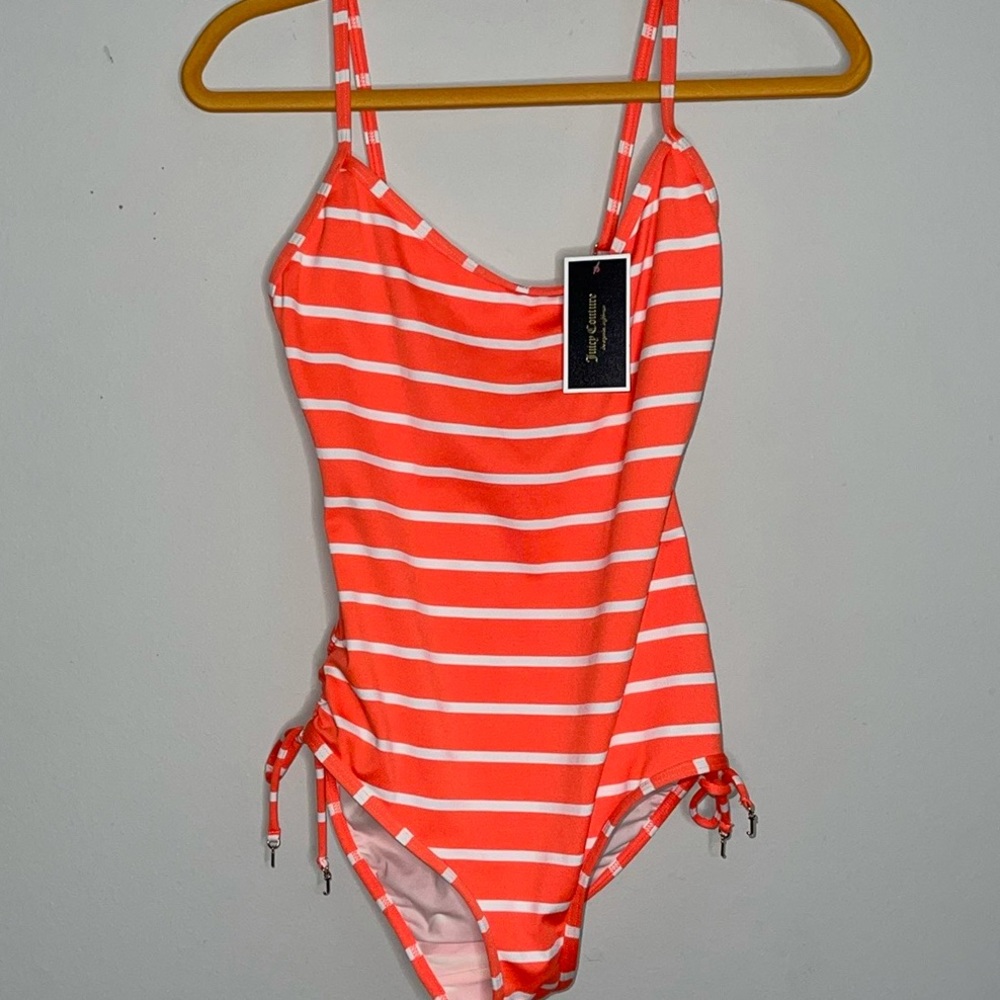 Juicy couture striped tiki torch bathing suit med